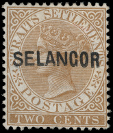 *        5e (5) 1882 2¢ Brown Q Victoria^ Of Straits Settlements Overprinted SG Type 5, VARIETY - "SE" And... - Selangor