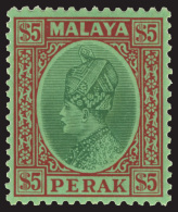 *        69-83 (88-102)1935-37 1¢-$5 Sultan Iskandar^ On Chalk-surfaced Paper, Wmkd Script CA, Perf 14, Cplt... - Perak