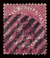 O        20a (39) 1889 1¢ On 2¢ Bright Rose Q Victoria^ Of Straits Settlements Surcharged SG Type 36,... - Perak