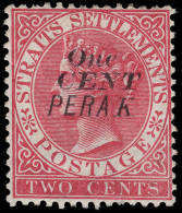*        20a (39) 1889 1¢ On 2¢ Bright Rose Q Victoria^ Of Straits Settlements Overprinted And Surcharged... - Perak