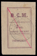 *        2 (6) 1884 2d Magenta B.C.M.^, Black Handstamp, Pos 4, Hollow Stop After "B", With Diagonal Red Control... - Other & Unclassified