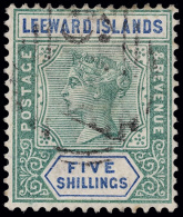 O        1-8 (1-8) 1890 ½d-5' Q Victoria^ Keyplate Issue, Cplt (8), Light Cancels, F-VF Scott Retail... - Leeward  Islands