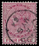 O        22 (20) 1882 4d Carmine Q Victoria^, Wmkd CA, Perf 14, With Extremely Rare "Lagos" Cds, In Practice Over... - Nigeria (...-1960)