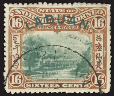 O        99b (116a) 1902 16¢ Green And Chestnut Borneo Railway Train^ Of North Borneo Overprinted "LABUAN" SG... - Nordborneo (...-1963)
