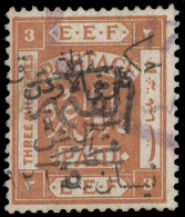 O        85 Var (84a) 1923 5/10th Pi On 3m Yellow-brown, VARIETY - Black Arab Government Of The East Overprint^,... - Jordanie