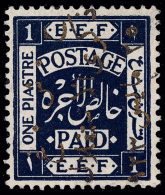 *        78 Var Footnoted (103A) 1923 1p Deep Indigo, Gold Overprint, Reading Down^, P.O. Fresh, A Great Variety,... - Jordanien