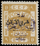 *        50 (44a) 1922 9p Ochre, SG Type 4 Violet Arab Government Of The East Handstamp^ SG Type 4, Perf 15x14,... - Jordanien