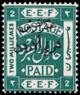 *        16 (21c) 1922 2/10th P On 2m Blue-green^, Violet Handstamp Surcharge, Perf 15x14, Scarce And... - Jordanië