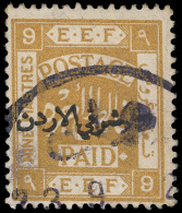 O        9a (8) 1920 9pi Ochre Stamp Of Palestine^ With "East Of Jordan" Arabic Overprint SG Type 1, Perf 15x14,... - Jordanie