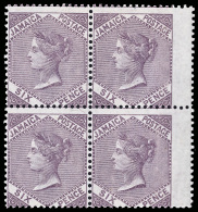 **/*/[+] 5b (5a) 1860 6d Grey-purple Q Victoria^, Wmkd Pineapple, Perf 14, A Rare Block Of Four With Wing-margin At... - Jamaïque (...-1961)
