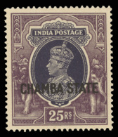 *        70-87 (82-99) 1938 3p-25R K George VI^ Of India, Overprinted "CHAMBA STATE" SG Type 4, Cplt (18), OG, VLH,... - Chamba