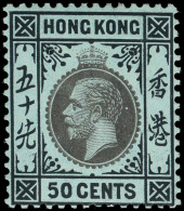 *        119b (111b) 1917 50¢ Black K George V^ On Blue-green, Olive Back, Wmkd MCA, The Majority Of This... - Unused Stamps