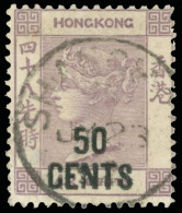 O        54 (46) 1891 50¢ On 48¢ Dull Purple Q Victoria Surcharged^, Wmkd CA, Perf 14, The Scarce... - Oblitérés