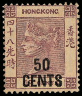 *        54 (46) 1891 50¢ On 48¢ Dull Purple Q Victoria^ Surcharged, Wmkd CA, Perf 14, The Scarce... - Ongebruikt