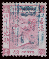 O        6 (6) 1862 48¢ Rose Q Victoria^, Unwmkd, Perf 14, Light Blue "B62" Cancel, Well Centered, VF Scott... - Oblitérés