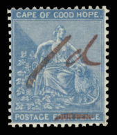 *        1 (1) 1874 1d On 4d Blue Cape Of Good Hope^ (with Outer Frame-line), Wmkd CC, Perf 14, Surcharged "1d" In... - Griqualand West (1874-1879)