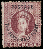 *        9c (22d)  1881 2½d Rose-lake Q Victoria^, Wmkd Large Star, Perf 14½, Overprint ERROR -... - Grenade (...-1974)