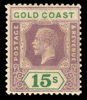 *        94a (100a) 1924 15' Dull Purple And Green K George V, Die II^, Wmkd Script CA, Perf 14, OG, VLH, F-VF... - Goudkust (...-1957)