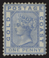 *        1 (1) 1875 1d Blue Q Victoria^, Wmkd CC, Perf 12½, Scarce, OG, HR, VF Scott Retail $550…SG... - Costa De Oro (...-1957)