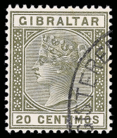 O        31 (25) 1896 20c Olive-green Q Victoria^, Wmkd CA, Perf 14, Very Elusive And Considerably Undercatalogued... - Gibraltar