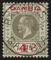 O        96 (117) 1922 4' Black And Red K George V^ On Chalk-surfaced Paper, Wmkd Script CA, Perf 14, Quite Scarce... - Gambie (...-1964)