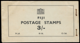 **       (SB3a) 1940 3' Black On Pale Greenish Buff K George VI Complete Booklet^, VARIETY - With 4 Advertising... - Fiji (...-1970)