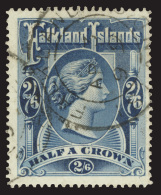 O        20 (41) 1898 2'6d Deep Blue Q Victoria^, Wmkd CC, Perf 14, 14½, Only 6000 Printed, Light Cancel,... - Falklandeilanden