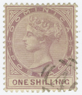 O        24 (26) 1890 1' Dull Magenta Q Victoria^, Wmkd CA, Perf 14, A Rare Used Stamp, Many Times More Difficult... - Dominica (...-1978)