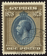 O        114-23 (123-32) 1928 ¾pi-£1 K George V^ Fiftieth Anniversary Set, Wmkd Script CA, Perf 12,... - Cyprus (...-1960)