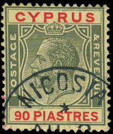 O        89-108 (103-17, 118-22) 1924-28 ¼pi-90pi K George V^ On Chalk-surfaced Paper, Wmkd MSCA, Perf 14,... - Cyprus (...-1960)