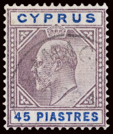 O        38-47 (50-59) 1903 ½pi-45pi K Edward VII^, Wmkd CA, Cplt (10), Only 2640 Printed Of The 45pi, Very... - Cyprus (...-1960)