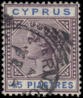 O        28-37 (40-49) 1894-96 ½pi-45pi Q Victoria^ Die II, Wmkd CA, Perf 14, Cplt (10), Including The... - Chipre (...-1960)