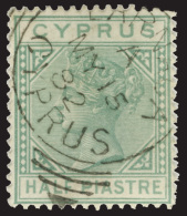 O        19b (16) 1822 ½pi Emerald-green Q Victoria^, Die I, Wmkd CA, Perf 14, Rare And Undercatalogued,... - Chipre (...-1960)