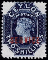 *        O1-7 (O1-7) 1869 1d-2' Q Victoria Officials^ Overprinted "SERVICE" (narrow And Wide), Cplt (7), Rare,... - Ceilán (...-1947)