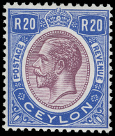 *        254-58 (363-67) 1927-28 1R-20R K George V^, Wmkd Script CA, Cplt (5), The 20R Is Quite Scarce And... - Ceilán (...-1947)