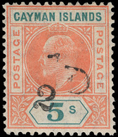 *        18 (18) 1907 ½d On 5' Salmon And Green K Edward VII^ Surcharged SG Type 5, Only 1800 Surcharged,... - Iles Caïmans