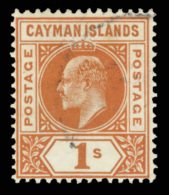 O        3-7 (3-7) 1902-03 ½d-1' K Edward VII^, Wmkd CA, Perf 14, Cplt (5), Lightly Canceled, F-VF Scott... - Cayman Islands