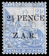 O        N4 (4) 1899 2½d On 2½d Blue Hope Overprinted "Z.A.R."^ (10mm High), Rare, Only 480 Printed,... - Kap Der Guten Hoffnung (1853-1904)