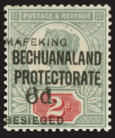 *        174 (13) 1900 6d On 2d Green And Carmine Q Victoria^ Of Bechuanaland Protectorate Surcharged And... - Cap De Bonne Espérance (1853-1904)