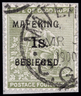 /\       166 (5) 1900 1' On 4d Sage-green Hope^ Surcharged And Overprinted "MAFEKING BESIEGED", Pos 2 Of The... - Kaap De Goede Hoop (1853-1904)