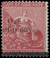 *        39 (46) 1882 ½d On 3d Deep Claret Hope^, Wmkd CC, Perf 14, Surcharged "One Half-penny" SG Type 12... - Cap De Bonne Espérance (1853-1904)