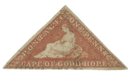O        3b (5) 1857 1d Brick-red Cape Triangle, Cream-toned Paper^, Imperf, Three Clear Margins, An Exceptionally... - Cap De Bonne Espérance (1853-1904)