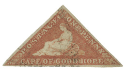 O        3b (5) 1857 1d Brick-red Cape Triangle, Cream-toned Paper^, Imperf, Three Clear Margins, An Exceptionally... - Cabo De Buena Esperanza (1853-1904)