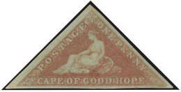 *        1a (1) 1853 1d Pale Brick-red Cape Triangle On Deeply Blued Paper^, Perkins Bacon Printing, Wmkd Anchor,... - Cap De Bonne Espérance (1853-1904)
