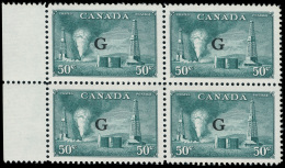 */**/[+] O16-18, O20-24 (O178-81, O183-88) 1950-52 1¢-50¢ Officials^ Overprinted "G" SG Type O4 Or O5, In... - Surchargés