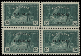 **/[+]   O9 (O169) 1949 50¢ Green Lumbering "O.H.M.S." Official^ Overprint, Only 30,000 Issued, Fresh Color,... - Surchargés
