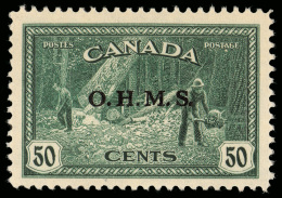 **       O1-10, CO1 (O162-71) 1949 1¢-$1 Officials Overprinted "O.H.M.S."^ SG Type O3, Cplt (10), Only 30,000... - Surchargés