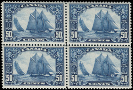 **/[+]   158 (284) 1929 50¢ Blue Fishing Schooner Bluenose^, Perf 12, Block Of Four, Well Centered, OG,NH, VF... - Ongebruikt