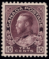 *        116a (211) 1912 10¢ Reddish Purple K George V Admiral^, Vivid Fresh Color, A Choice Perfectly... - Ungebraucht