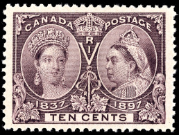 *        57 Var (Canada Specialized 57i) (131 Var) 1897 10¢ Purple Q Victoria Jubilee^, VARIETY - Major... - Neufs